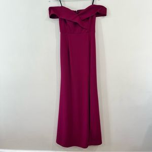 Lulus Aveline Burgundy Off-the-Shoulder Maxi Dress Size LARGE